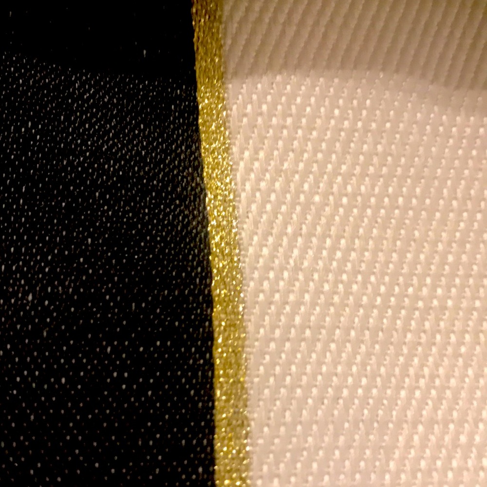 Kate Spade Table Runner.72”. Black,white & thin gold stripe. Elegant! NWT. NSNP